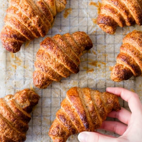 Beautiful spelt croissants