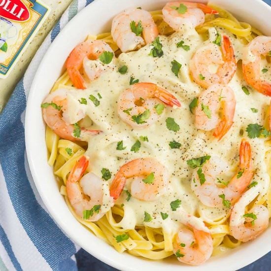 Grilled Shrimp Alfredo Pasta