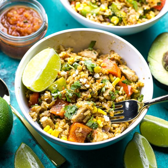 Meal Prep Fiesta Chicken Rice Bowls