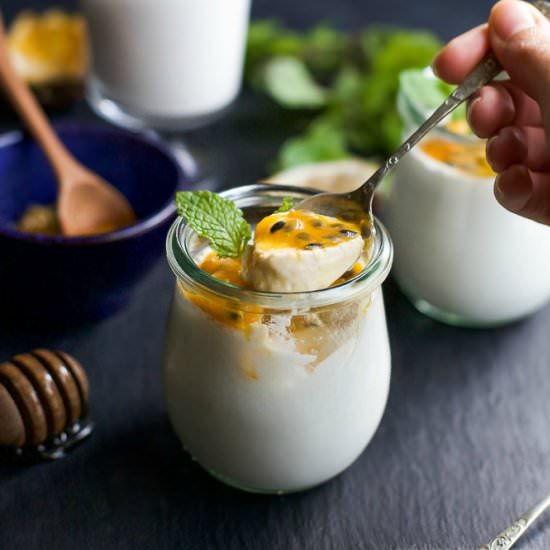 Paleo Panna Cotta w/ Passion Fruit