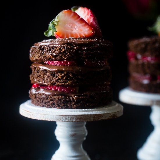 Strawberry GF Chocolate Cake for 2