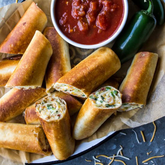 Cheesy Bacon Jalapeno Taquitos