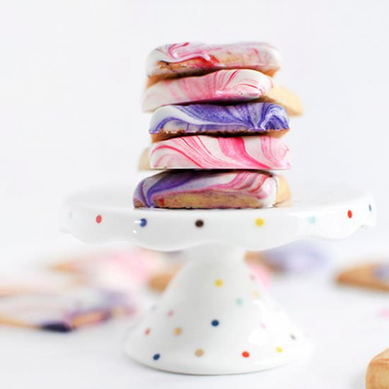 Marbled Valentine Shortbread Cookie