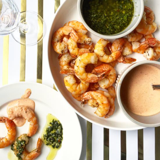 Roasted Shrimp Cocktail and Sauces