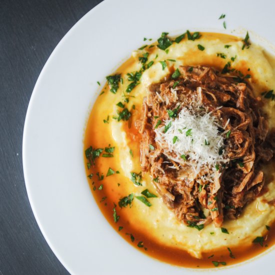 Pork Ragu with Creamy Polenta