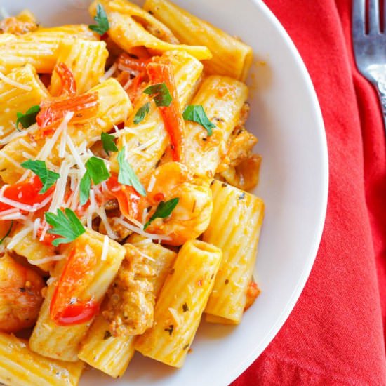 Sausage & Shrimp Rigatoni