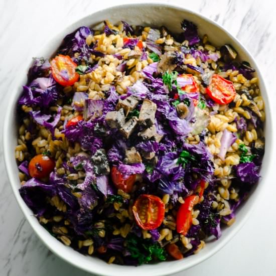 Purple Kale Farro Bowl