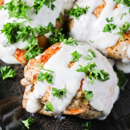 Mushroom, Spinach, and Feta Chicken