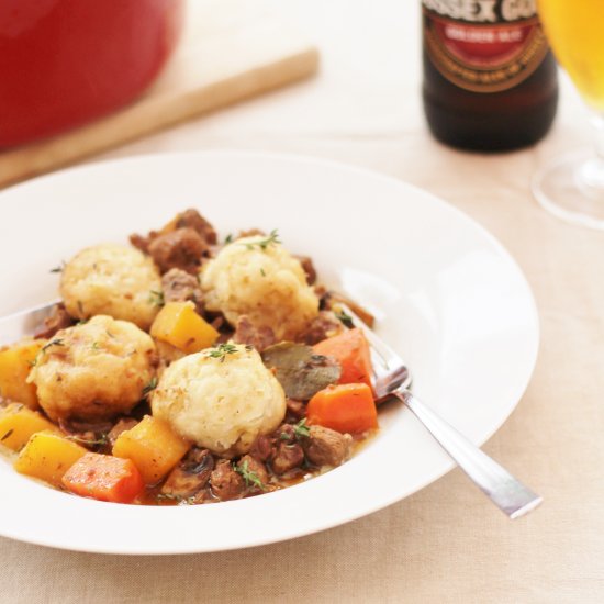 Beef and Ale Stew with Dumplings