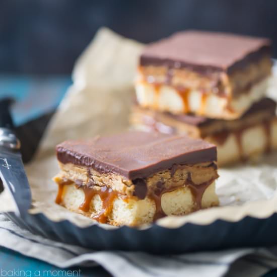 PB Cookie Dough Billionaire Bars