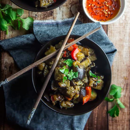 Eggplant & Pepper in Garlic Sauce