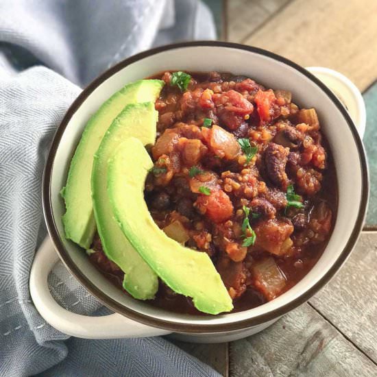 One Pot Quinoa & Three Bean Chili