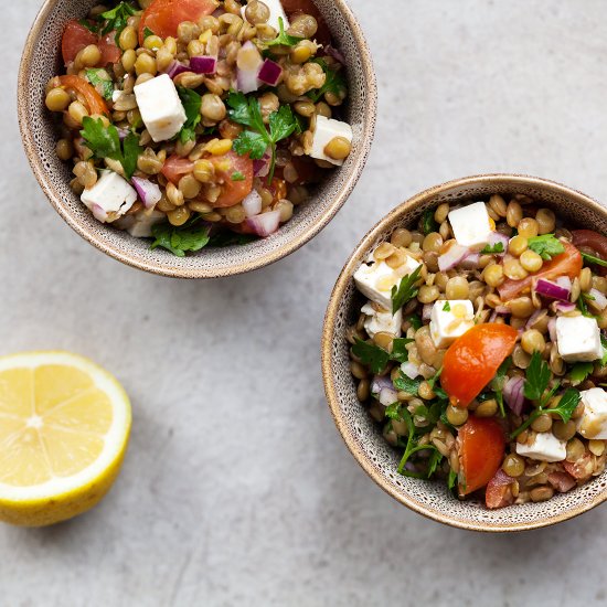 lentil and tomato salad