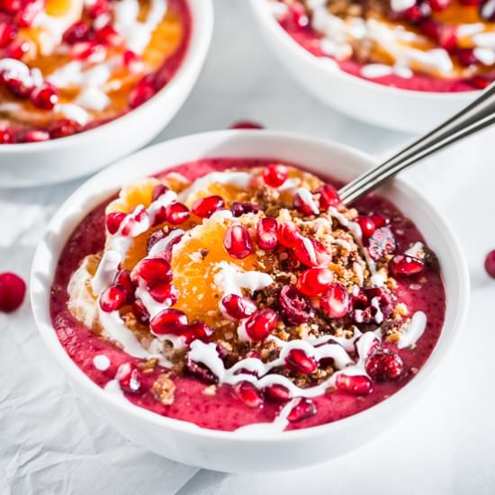 Cranberry Orange Smoothie Bowls