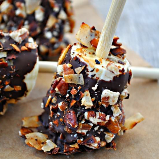 Vegan Chocolate Nutty Bacon Bananas