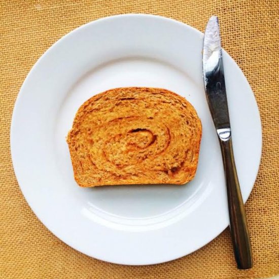 Whole Wheat Cinnamon Swirl Bread