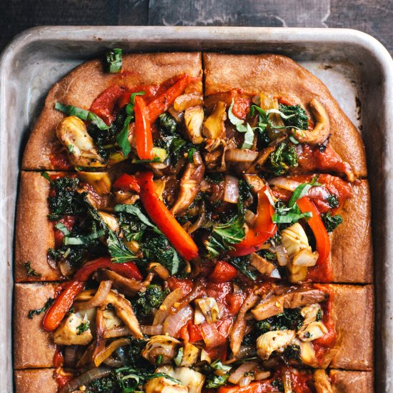 Roasted Veggie Cheeseless Pizza