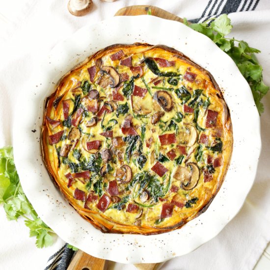 Sweet Potato Crust Quiche