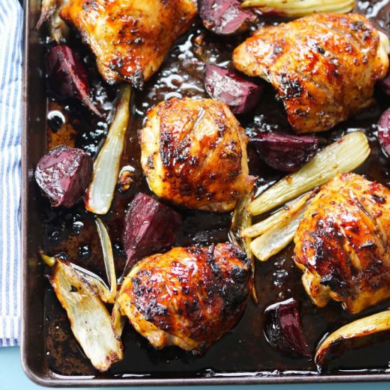 Pomegranate Chicken Tray Bake