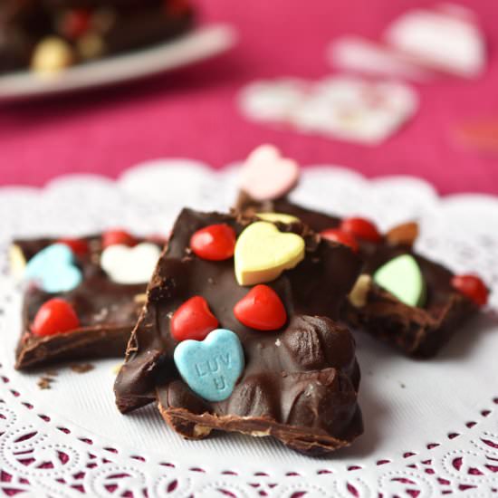 Lovey Dovey Vegan Chocolate Bark