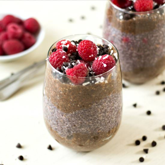 Chocolate Raspberry Chia Pudding