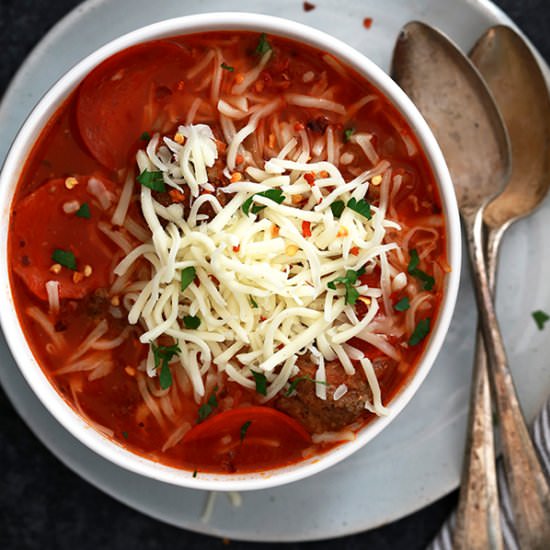 Meatball Pizza Soup