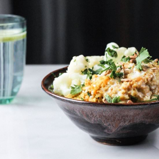 Turmeric Dahl + Cauliflower Bowl