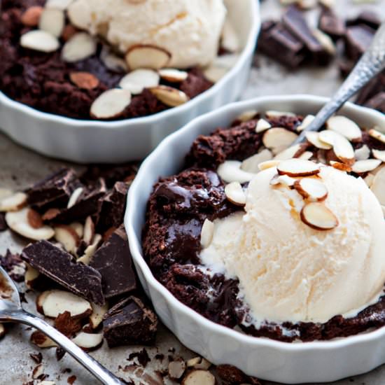 Chocolate Almond Molten Lava Cake