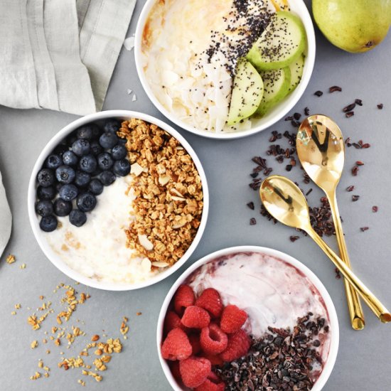 3-Ingredient Yogurt Breakfast Bowls