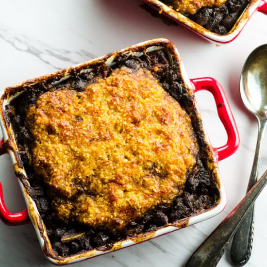 Corn Bread Crusted Black Bean Chili