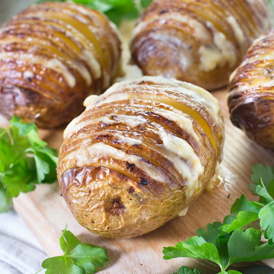 Cheesy Hasselback Potatoes