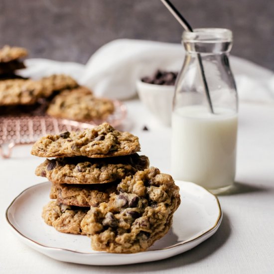 Malted Oat Chocolate Chip Cookies