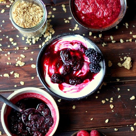 Warm Blackberry Compote + Yogurt