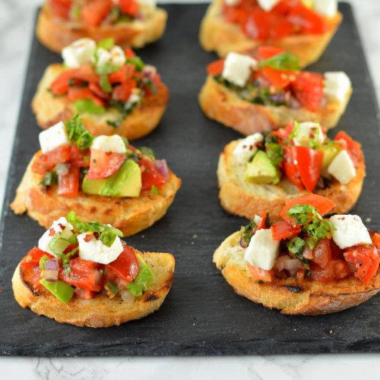 Easy Avocado Bruschetta