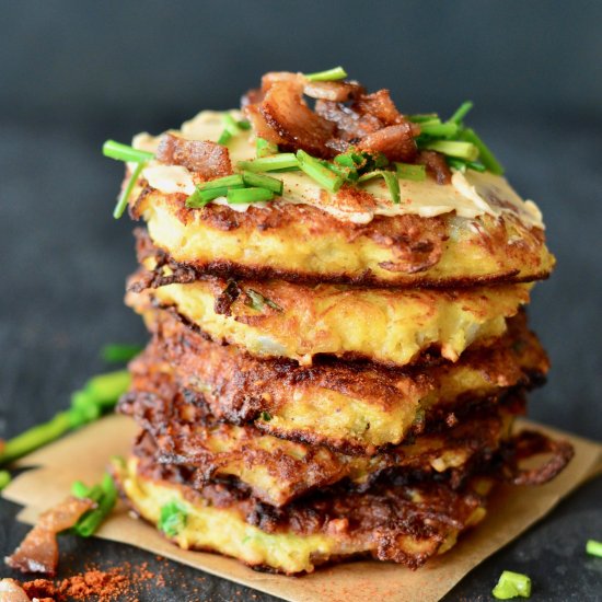 Spaghetti Squash Fritters w/ Bacon