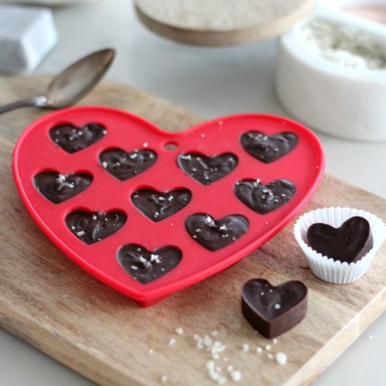 Sea Salt Chocolate Truffle Hearts