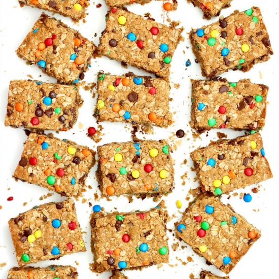 Flourless Monster Cookie Bars