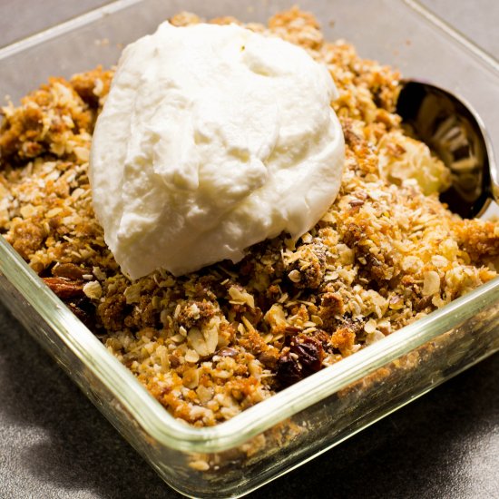 Pear Crumble with Yoghurt