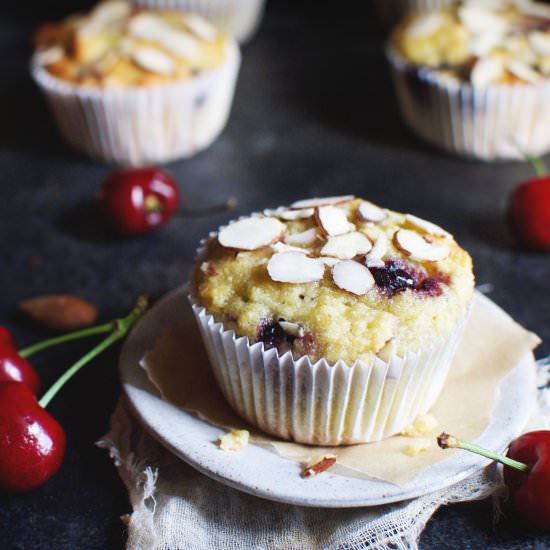 Low-Carb Almond Cherry Muffins