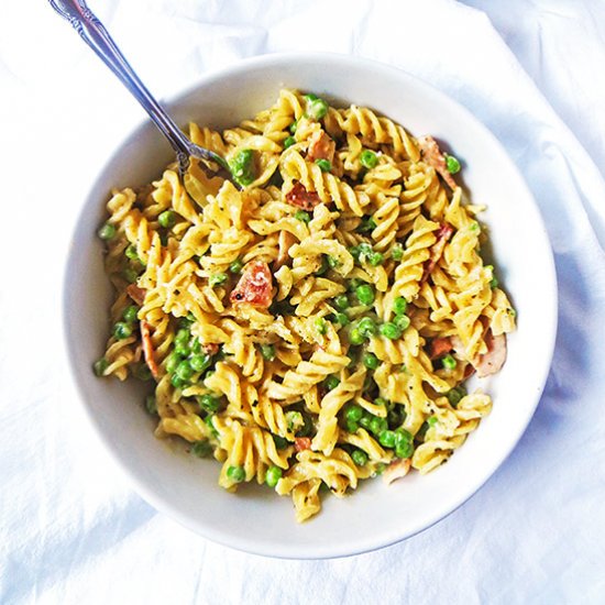 Creamy Bacon And Pea Pasta