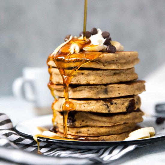 Whole Wheat Banana Bread Pancakes