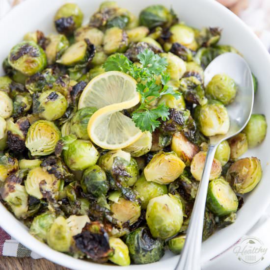 Honey Garlic Oven Roasted Brussels Sprouts