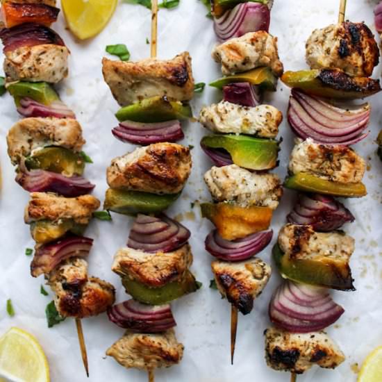 Greek Lemon Chicken Kebabs