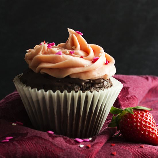 Chocolate Strawberry Cupcakes