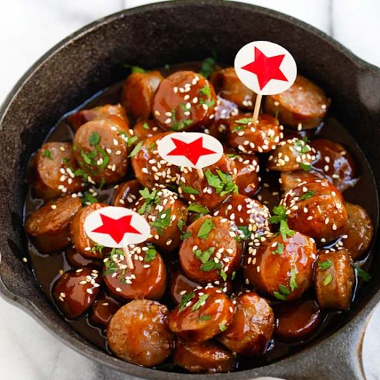 Honey Barbecue Sausage Bites