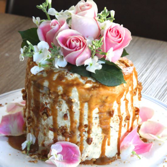 Caramel Pear Pecan Cake