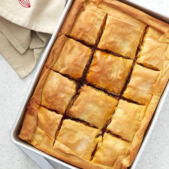 Pork Pie with Beer & Crispy Phyllo