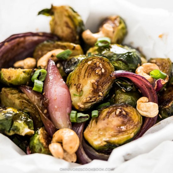 Roasted Kung Pao Brussels Sprouts