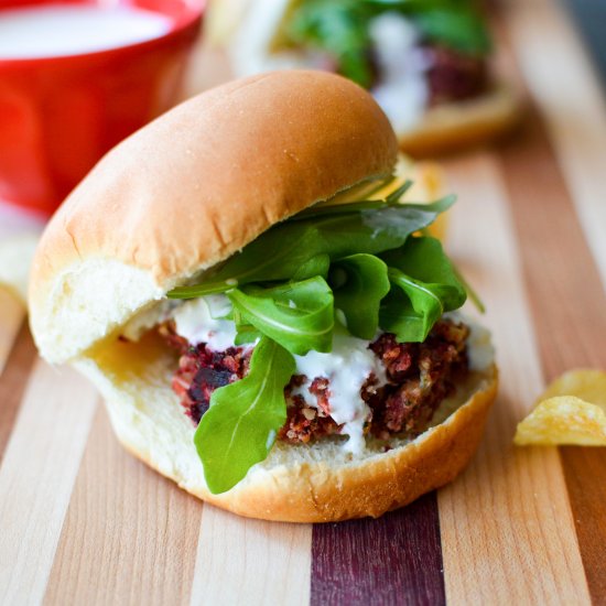 Beet and Blue Cheese Sliders