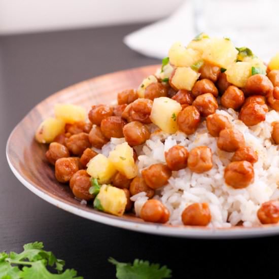 Teriyaki Chickpeas and Rice